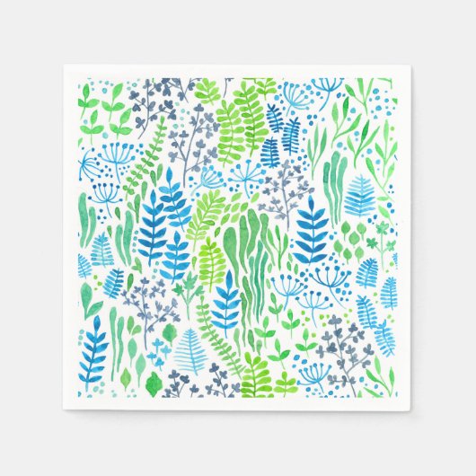 Blumendoodles, weiß serviette (Vorderseite)