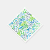 Blumendoodles, weiß serviette (Ecke)