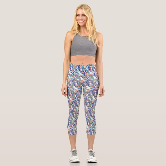 Blumendrache Capri Leggings (Vorderseite)