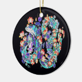 Blumendrache Keramik Ornament (Links)