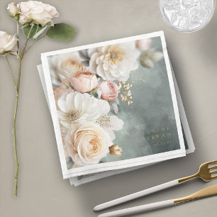 Blumendrama Hochzeit Tischnummer Grün ID1022 Serviette