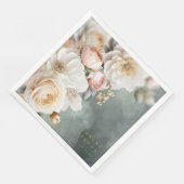 Blumendrama Hochzeit Tischnummer Grün ID1022 Serviette (Ecke)