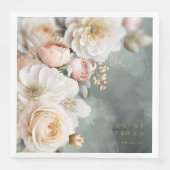 Blumendrama Hochzeit Tischnummer Grün ID1022 Serviette (Vorderseite)