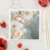 Blumendrama Hochzeit Tischnummer Grün ID1022 Serviette (Beispiel)