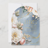 Blumendrama Wedding Blue Arch ID1022 Einladung (Vorderseite)