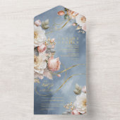 Blumendrama Wedding Blue ID1022 All In One Einladung (Innen Boden)