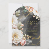 Blumendrama Wedding Charcoal Arch ID1022 Einladung (Vorderseite)