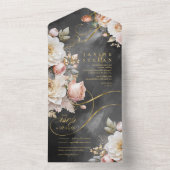 Blumendrama Wedding Charcoal-ID1022 All In One Einladung (Innen Boden)