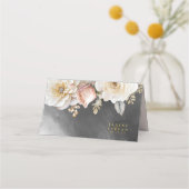 Blumendrama Wedding Charcoal-ID1022 Platzkarte (Rückseite)
