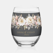 Blumendrama Wedding Charcoal-ID1022 Weinglas Ohne Stiel (Vorderseite)