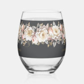 Blumendrama Wedding Charcoal-ID1022 Weinglas Ohne Stiel (Links)