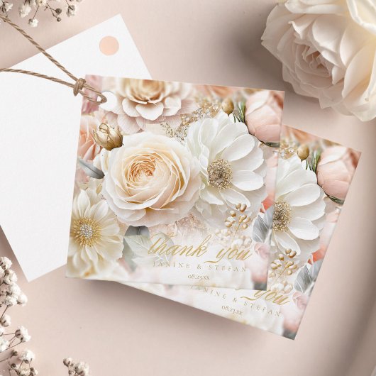 Blumendrama Wedding Danke White ID1022 Geschenkanhänger