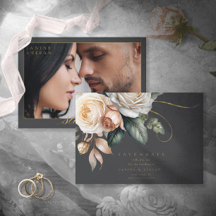 Blumendrama Wedding Foto Charcoal-ID1022 Save The Date