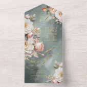 Blumendrama Wedding Green ID1022 All In One Einladung (Innen Boden)