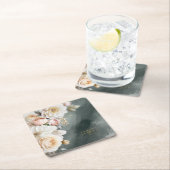 Blumendrama Wedding Green ID1022 Rechteckiger Pappuntersetzer (Vor Ort)