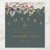 Blumendrama Wedding Green ID1022 Weinetikett (Einzelnes Label)