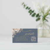 Blumendrama Wedding QR Code Blue ID1022 Begleitkarte (Stehend Vorderseite)