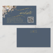 Blumendrama Wedding QR Code Blue ID1022 Begleitkarte (Vorne/Hinten)