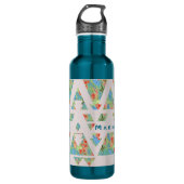 Blumendreiecke und -pfeile mit Ihrem Namen Edelstahlflasche (Vorderseite)