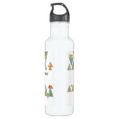 Blumendreiecke und -pfeile trinkflasche (Rückseite)