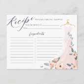 Blumendress Brautparty Rezept-Karte Begleitkarte (Vorderseite)