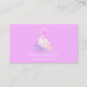 Blumendress Logo Mode Hochzeitsveranstaltung Rosa Visitenkarte