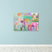 Blumendruck Abstrakt 5 Canvas Print Leinwanddruck (Insitu (Holzboden))