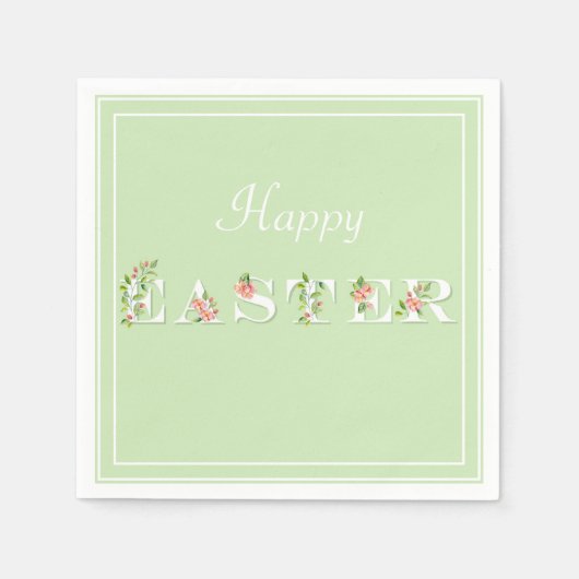 Blumendruck auf Pastell Green Oaster Napkins Serviette (Vorderseite)