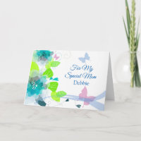 Blumendruck Individuelle Name Geburtstagskarte