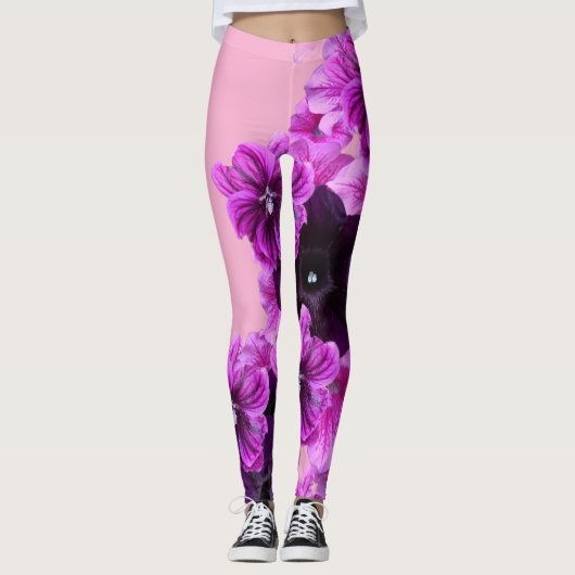 Blumendruck Leggings-Elegant & stilistische Aktive Leggings (Vorderseite)
