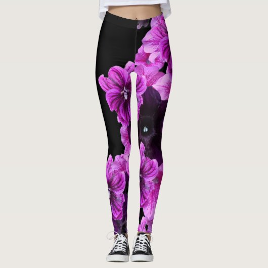 Blumendruck Leggings-Elegant & stilistische Aktive Leggings (Vorderseite)
