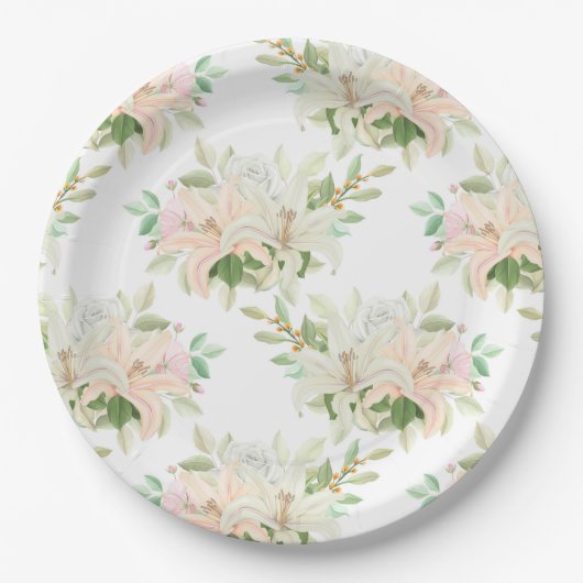 Blumendruck Pappteller (Vorderseite)