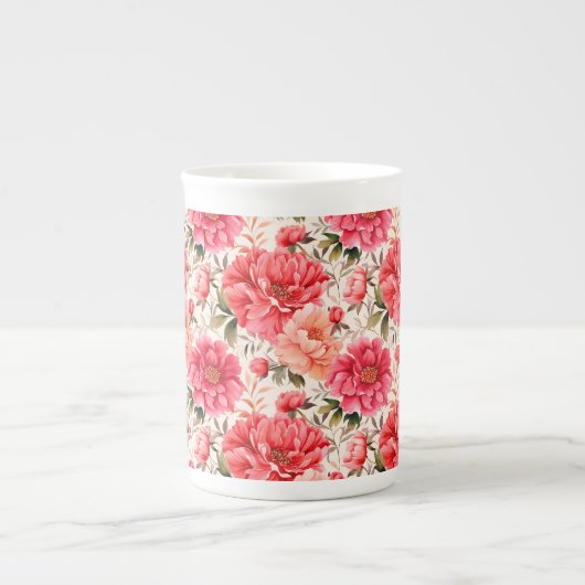 Blumendruck Porzellantasse (Vorderseite)