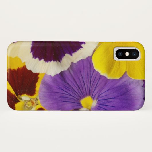 Blumendruck-Stiefmütterchen Case-Mate iPhone Hülle (Rückseite (Horizontal))