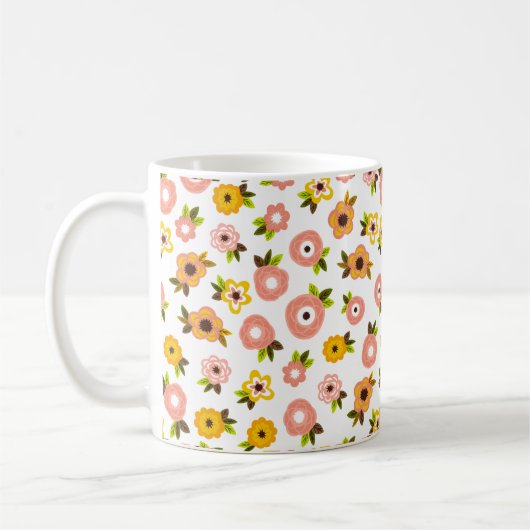 Blumendruck-Tasse Kaffeetasse (Links)