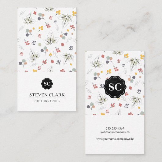 Blumendruck Visitenkarte (Vorne/Hinten)