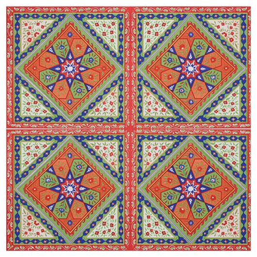 Blumendruck von Quadraten und Diamanten Stoff (Muster)