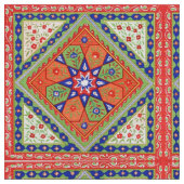 Blumendruck von Quadraten und Diamanten Stoff (Nahaufnahme)