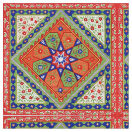 Blumendruck von Quadraten und Diamanten Stoff