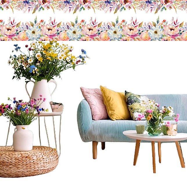 Blumendrucke an Pastell Tapete (Von Creator hochgeladen)