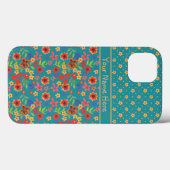 Blumendrucke auf Aquamarinem iPhone 6 Xtreme Fall Case-Mate iPhone Hülle (Rückseite (Horizontal))