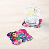 Blumendruckerin mit Handtasche Untersetzer (Vor Ort)