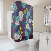 Blumendschungel mit Schlangen nahtlos, tropisch Duschvorhang (Beispiel)