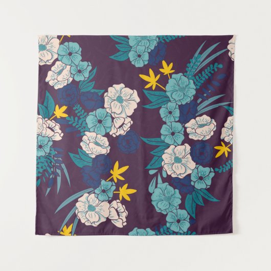 Blumendschungel mit Schlangen nahtlos, tropisch Wandteppich (Vorderseite)