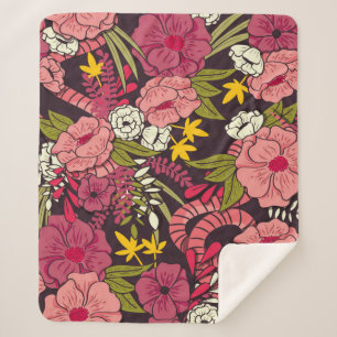Blumendschungel mit Schlangen, tropische Blume Sherpadecke