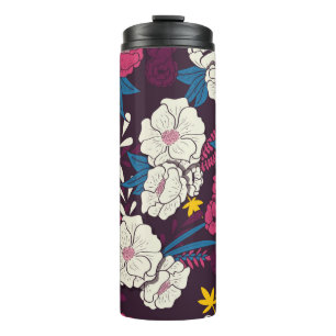 Blumendschungel mit Schlangen Vintag, Tropica Thermosbecher