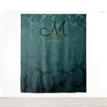 Blumendunkel, Aquamarin Schwarz-Gold-Monogram-Foto
