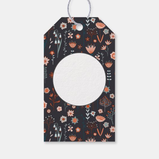 Blumendunkel Modernes Muster Geschenkanhänger (Rückseite)