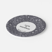 Blumendunkelfarbene, monochrome Hochzeit Pappteller (Schrägansicht)
