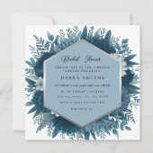 Blumendusche aus Marineblau Karte (Vorderseite)